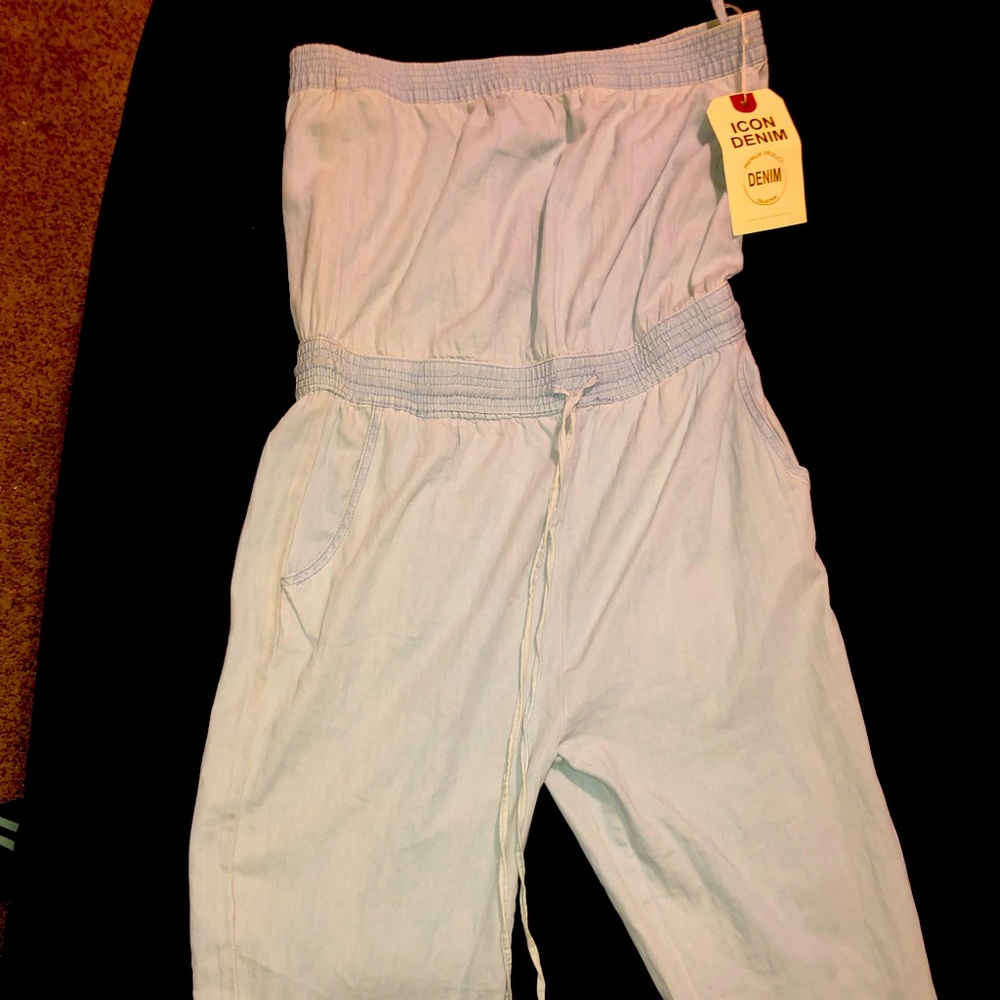 Denim pantsuit